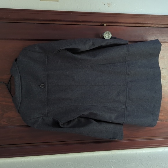 Kenneth Cole Reaction Dark Gray Wool Blend Winter Coat Size 14 - Picture 5 of 8